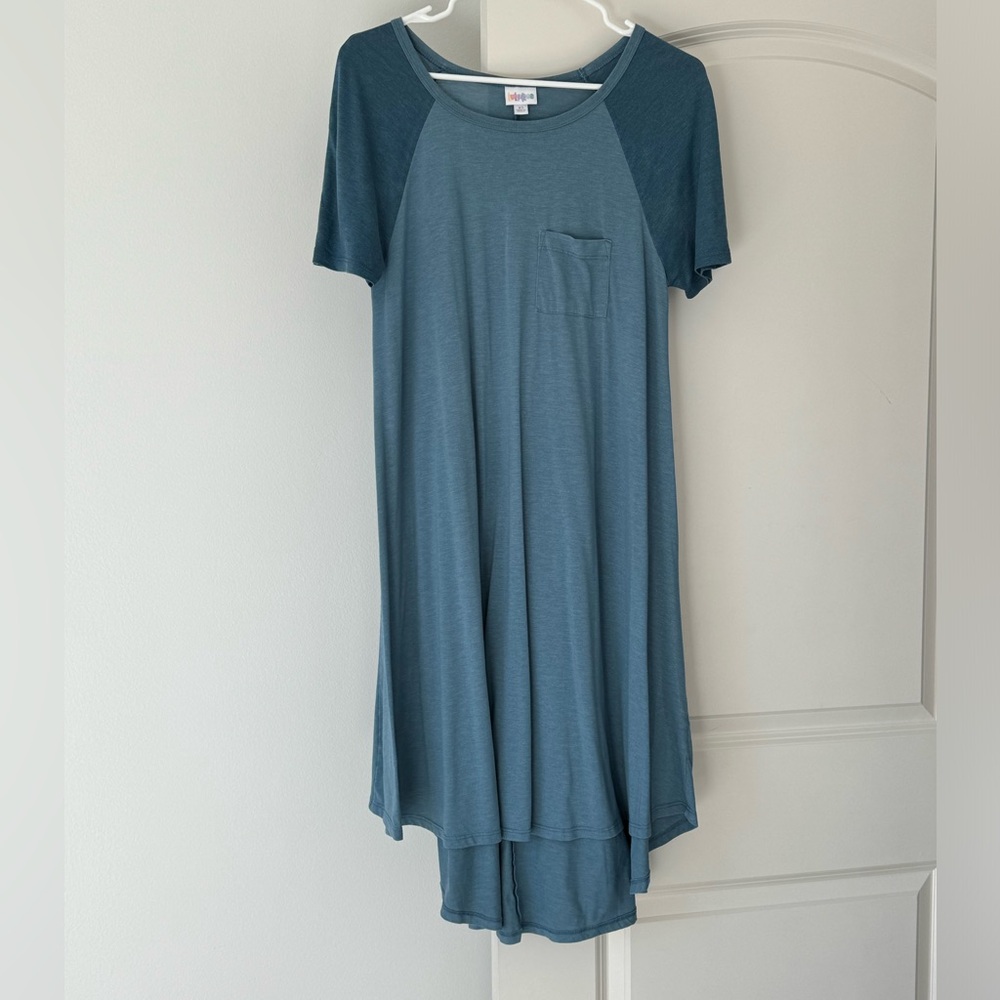 High/Low Blue Color Block Dress